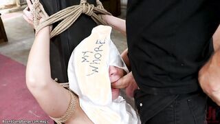 PAWG bound blonde gangbang ravaged