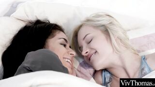 Adorable Lesbian play around sucking clits & toes