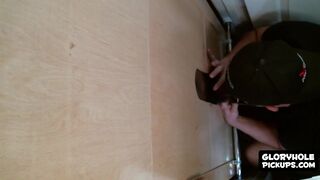 Kinky white dude sucks ebony glory hole fuck stick wildly