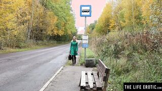 Kinky blonde Bree Haze masturbates & pisses outdoors