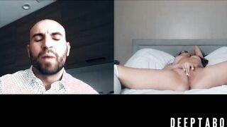 Hot Athena Faris webcam muff play while bald stud watches