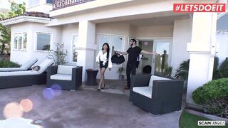 ScamAngels: Estate agents Jade Kush & Ember Snow fuck & scam a nerdy guy