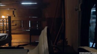 Bound babe submits to huge cock master