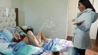 BRAZZERS - Squirter Nanny Caught Ejaculating By Angry Latin Home Owner - Abella Danger, Luna Star