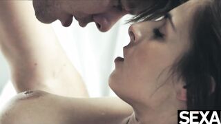 Watch her big natural tits bouncing as he fucks her from behind