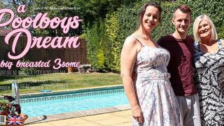 Eva Jayne & Lacey Starr are two big titted cougars that love to share the poolboy