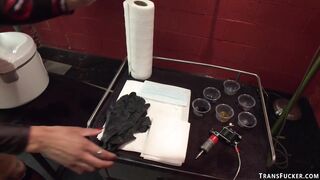 Asian t-girl fucks alt tattoo artist