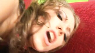 Horny blonde ravaged hard in all poses