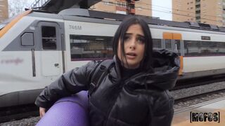 Beautiful chick needs money at the train station - Maria Wars