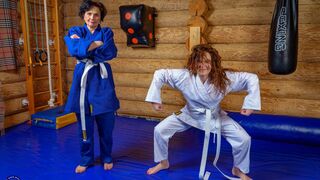 Old Woman & teen wrestling passion!