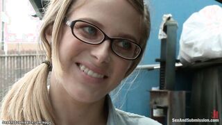 Gagged tied blonde fisted & ravaged