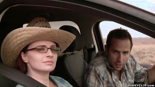 Bound hitchhiker ass fucking toyed in desert