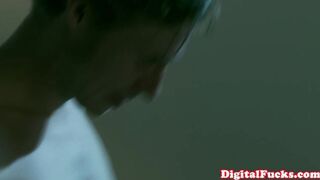 Blonde babe horny at night for a huge dick inside her