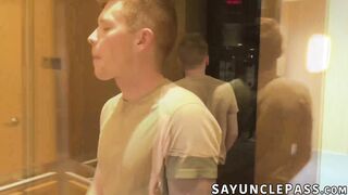 Damian Rose kneels down & worships Jax Thirio thick shaft