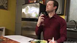 Blonde pegging & fisting inked man