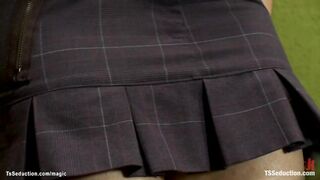 Trans intimidates & fucks courier