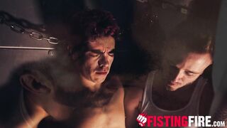 Bound jock Cazden Hunter takes rimming & spanking from two powerful tops