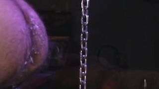 We find Brock Devonshire on a metal contraption sticking something up his butt. B