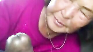 Asian Old Woman Sucks Black Prick In The Car