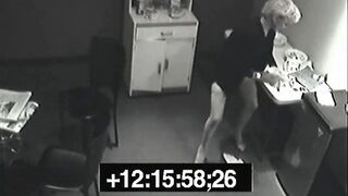 Secret pissing whore screws over her colleague