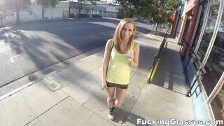 Petite shopaholic whore does everything for new clothes