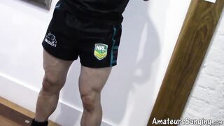 Twink uses kinky flashlight while jerking off his massive meat