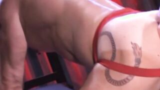 Aaron warms him up slowly but the action builds quickly. Soon Aaron is pumping d