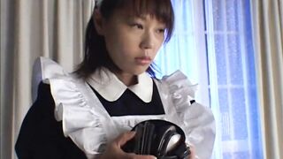 BDSM asian bows to master as she sucks prick