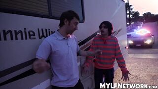 Officer Joshua Lewis licks snatch in a hardcore threesome session with sexy Gal Ri