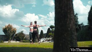 Lezzies Jennifer Jane & Emylia Argan fuck after exercising