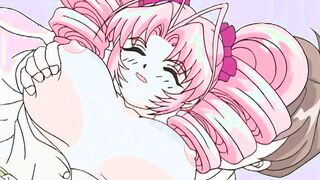 Slutty anime teen with big tits