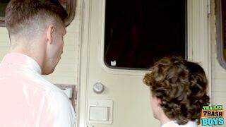 TRAILERTRASHBOYS Virgin Twink Eddie Patrick Screwed By Masculine Jason