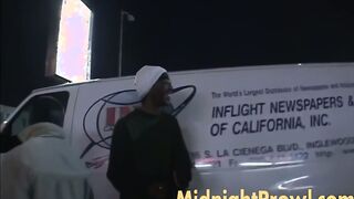 Lisa Marie sucks on black dick