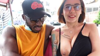 Big Titted Thai MILF picked up for a dirty interracial threesome