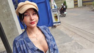 Super charming Thai teen amateur picked up in a Tuk Tuk for threesome