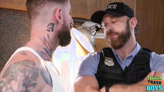 TRAILERTRASHBOYS Officer Brogan Grunts From Troy Daniels Heavy Shaft