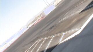 Little April Dogging in a Bike