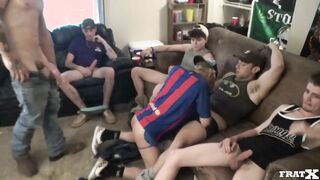 Huge dick gay gangbang