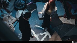 Ouija Board Parody Prank - Redhead Beautiful Babe Face Screwed While the Time is Frozen
