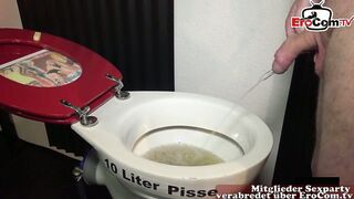 Adventurous Urine Drinking Challenge from a Toilet Bowl