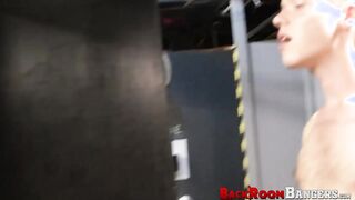 Naughty dude Antole Swift serviced two big dicked dudes during this 3some en