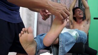 Ricky Tickles Argies Feet On The Gym