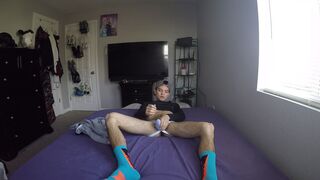 Baby Faced Kainan Strokes His Huge Cock