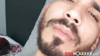 Big dicked bushy Latino Lonesome Leon looks amazing while masturbating