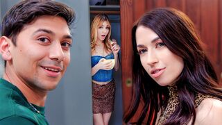 Step Sister desperate to fuck her step brother gets help from sexy MOMMY