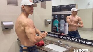Bombshell sexy hunk boy Jhon Bianco shows off muscles