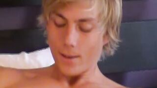 Charming blonde twink home alone & jerks off his nice shaft
