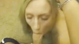 Big Breasted amateur babe sucks meat & fucks missionary style