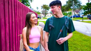 Huge cock aspiring porn star fucks bushy teen step sister for practice