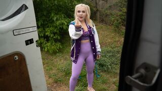 Filthy Euro Whore Ellie Shou Gets Face Banged & Spanked in Van